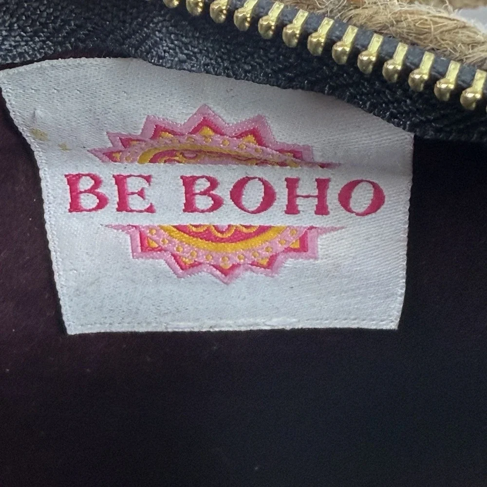 Free‎ People Be Boho Handbag Raffia Straw Barrel Colorful Festival Side Mirrors